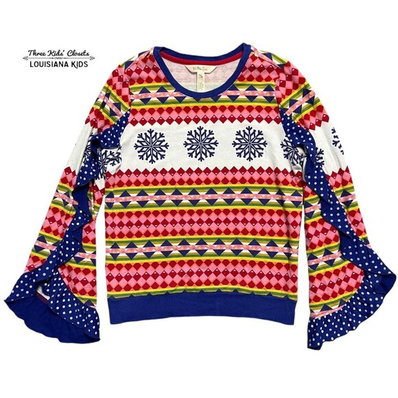 Matilda Jane 10Y Falling Snow Ruffle Top - Picture 1 of 5